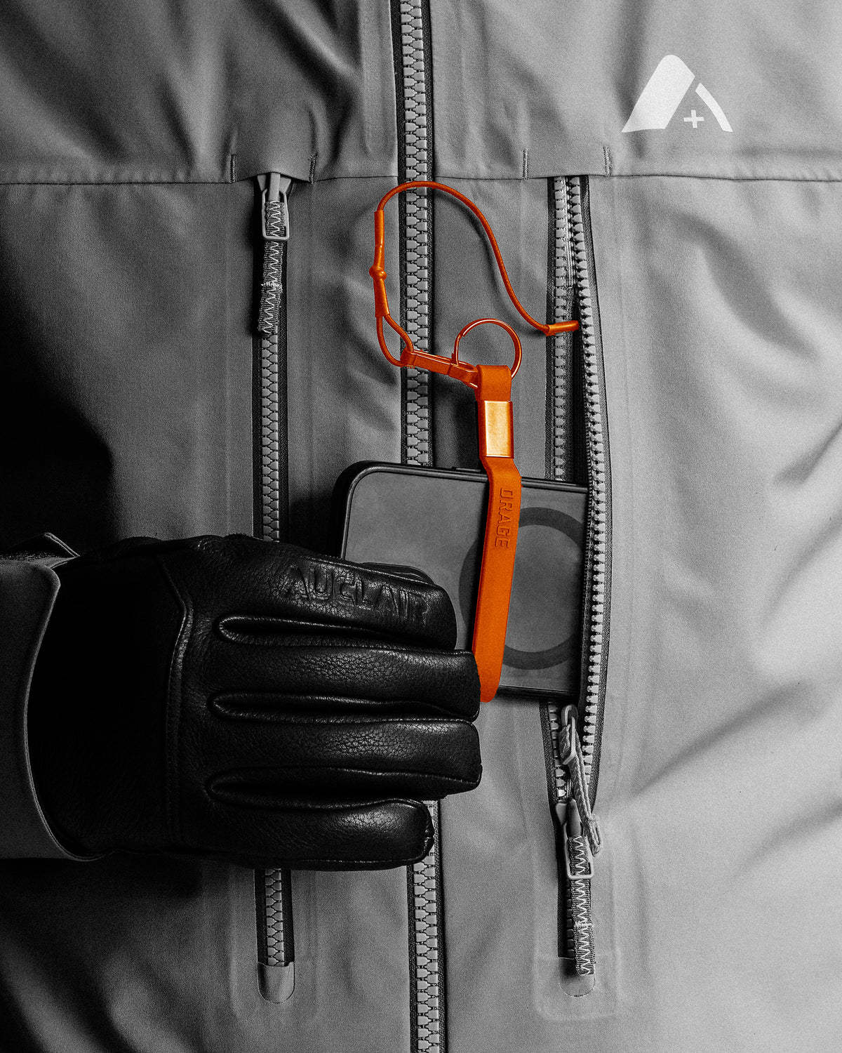 Media pocket with phone leash